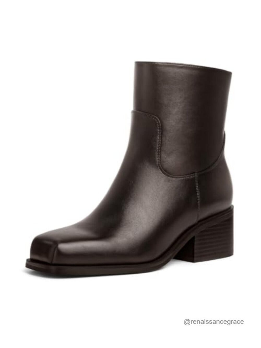 Square Toe Ankle Boots Chunky Block Heel Dress Booties